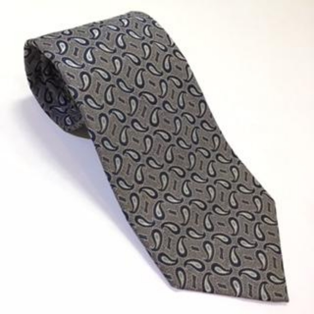 Burberrys of London Tie 100% Silk Paisley Italian - Picture 2 of 7